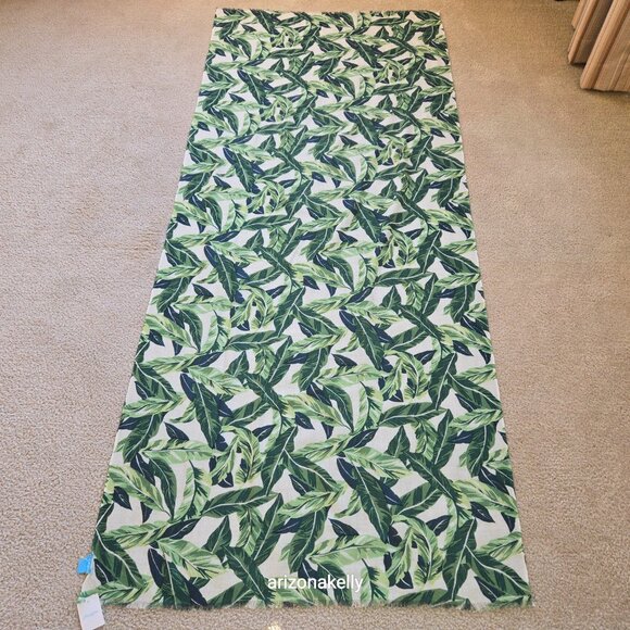 NWT J. McLaughlin Wool Scarf Lightweight Reed Scarf Tropical Palm Leaves - Picture 6 of 9